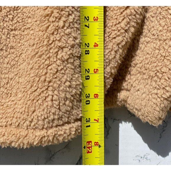 Maurice’s 2X Tan Sherpa Fleece Oversized Button-Up Jacket Front & side pockets - Picture 4 of 8